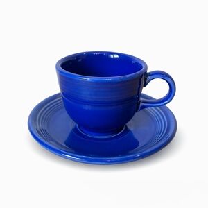 Fiestaware Sapphire 2pc Set Mug and Saucer Cup Plate Homer Laughlin China Fiesta